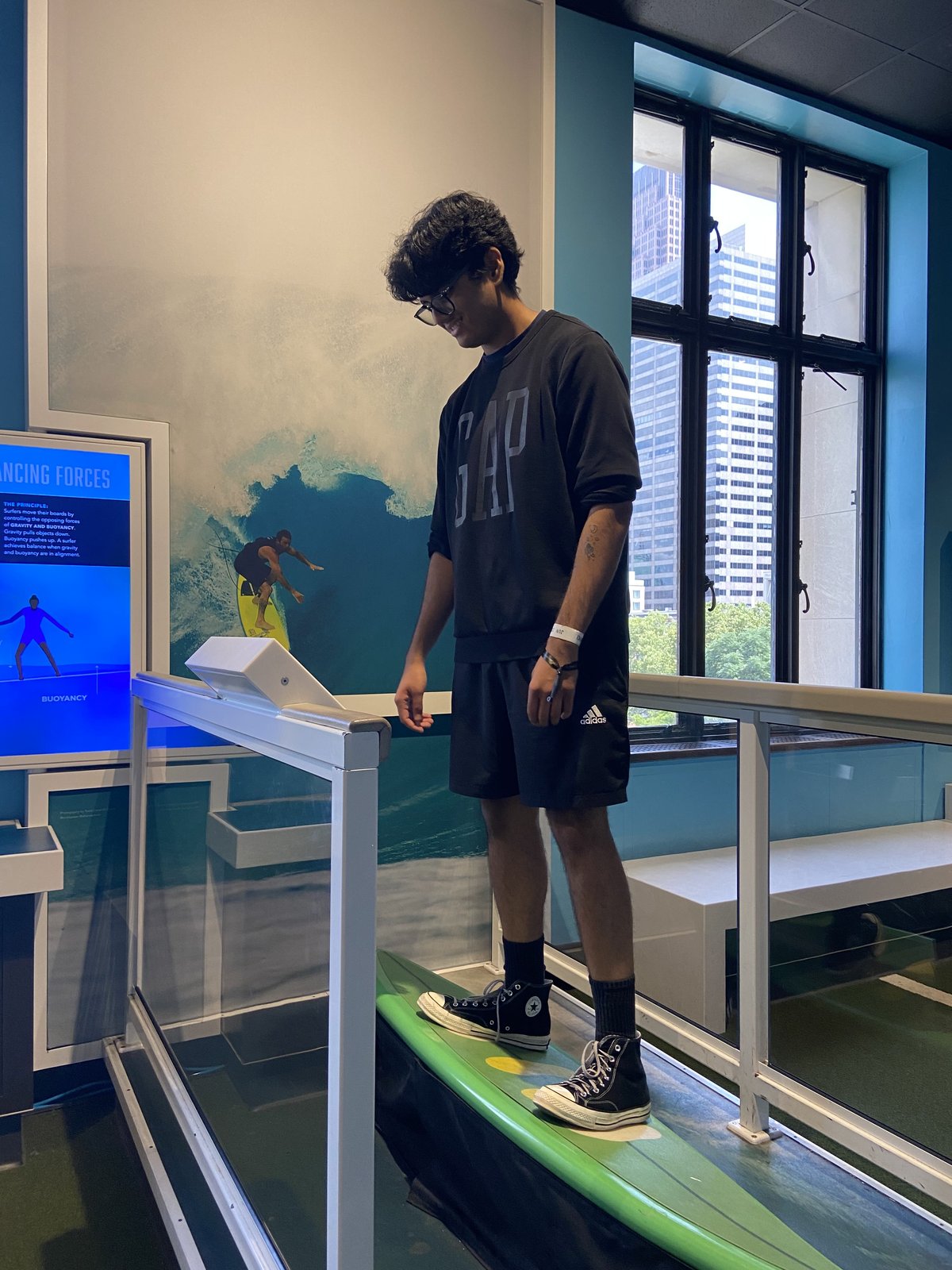 Me at a museum's sports science exhibition